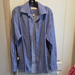MICHAEL Michael Kors Blue and White Striped Shirt